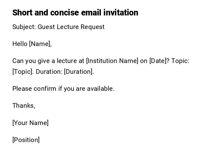 Short and concise email invitation Short and concise email invitation