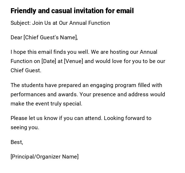 Friendly and casual invitation for email Friendly and casual invitation for email
