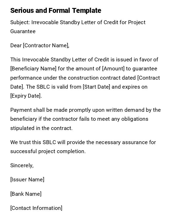 Serious and Formal Template Serious and Formal Template