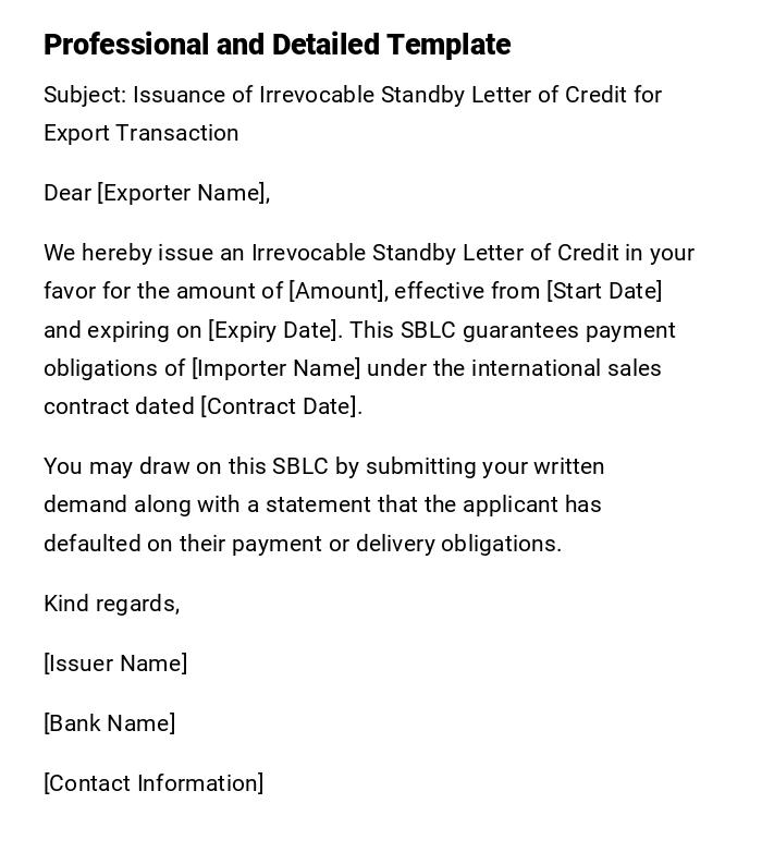 Professional and Detailed Template Professional and Detailed Template