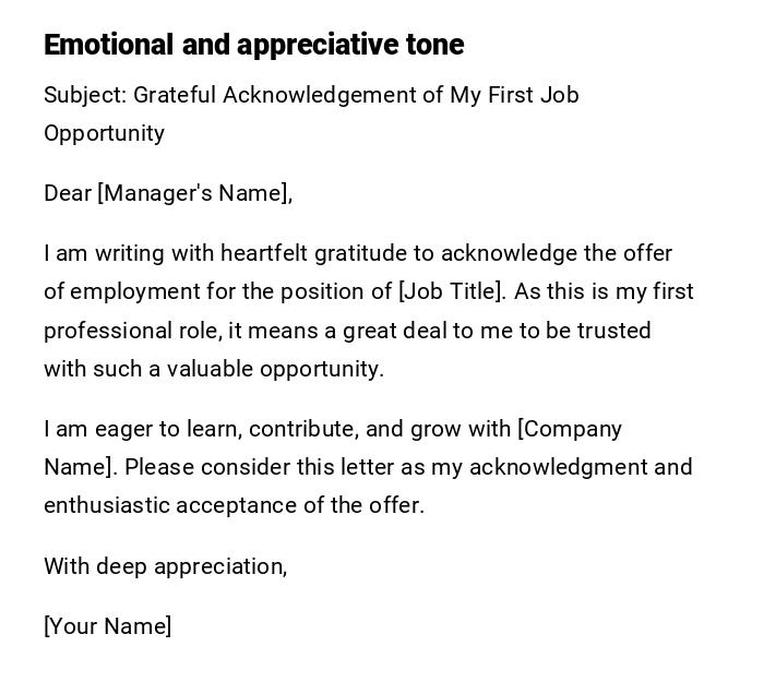 Emotional and appreciative tone Emotional and appreciative tone