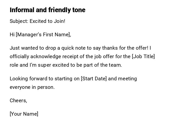 Informal and friendly tone Informal and friendly tone