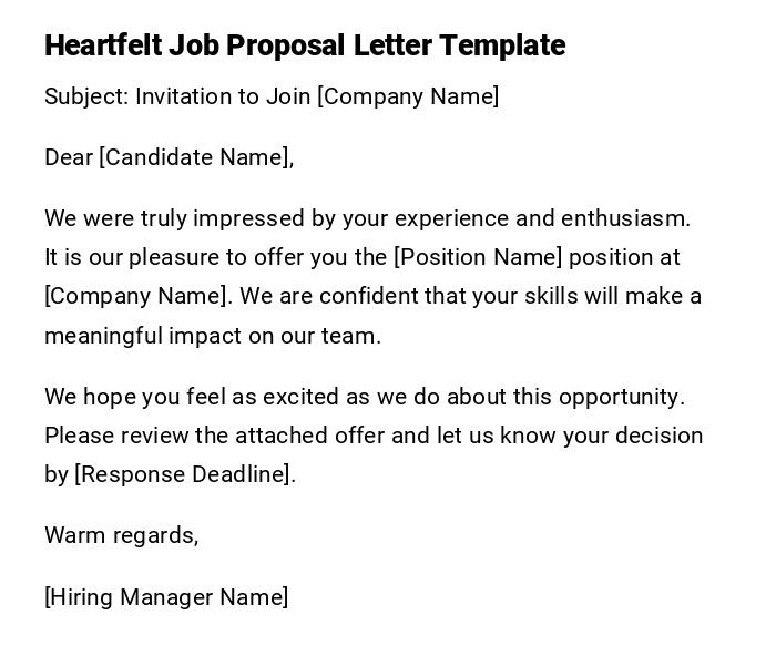 Heartfelt Job Proposal Letter Template