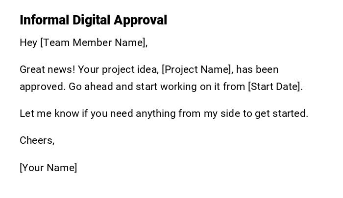 Informal Digital Approval Informal Digital Approval