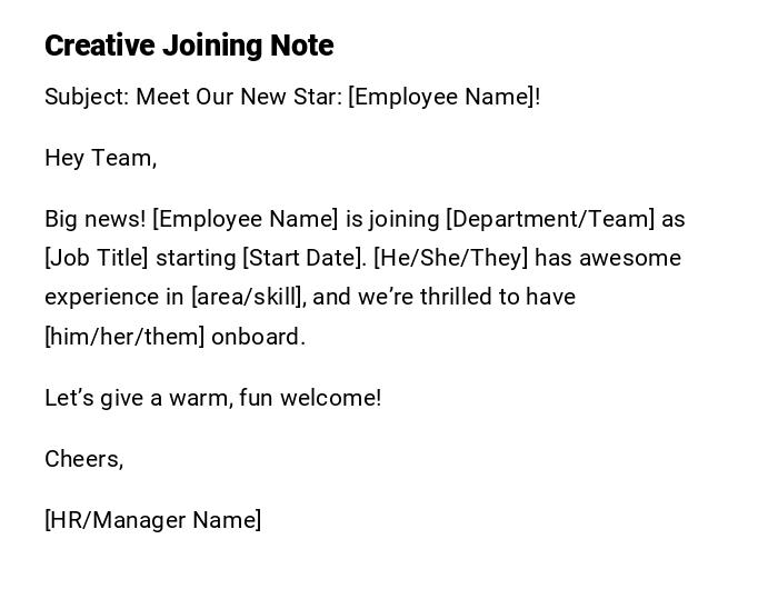Creative Joining Note