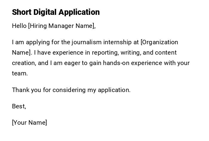 Short Digital Application Short Digital Application