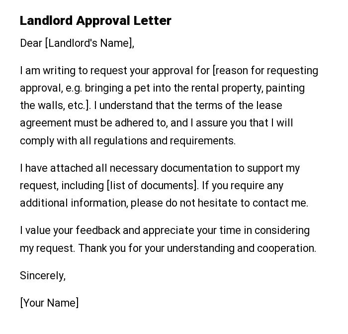 Landlord Approval Letter