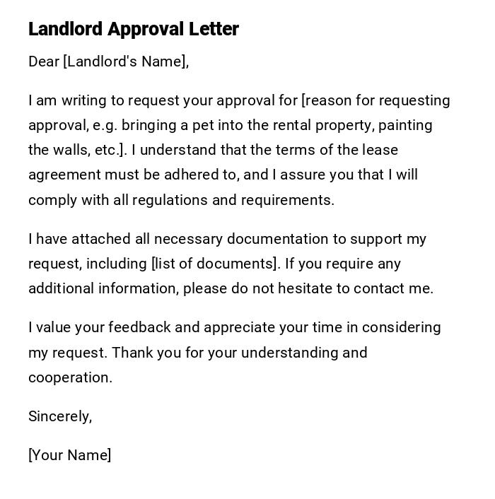 Landlord Approval Letter