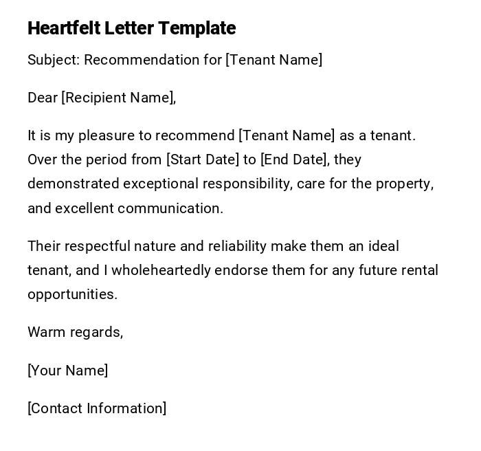 Heartfelt Letter Template Heartfelt Letter Template