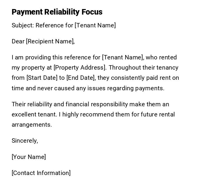 Payment Reliability Focus Payment Reliability Focus