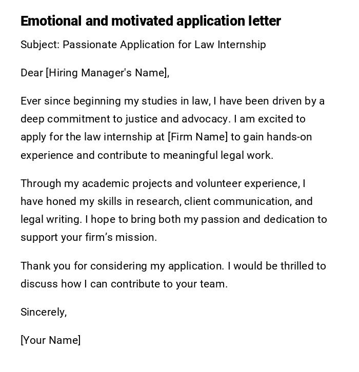 Emotional and motivated application letter Emotional and motivated application letter