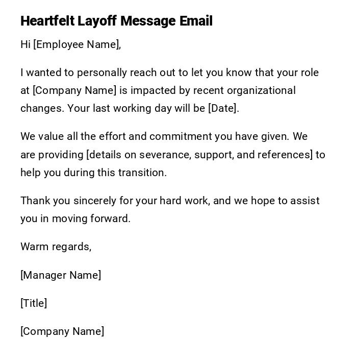 Heartfelt Layoff Message Email Heartfelt Layoff Message Email