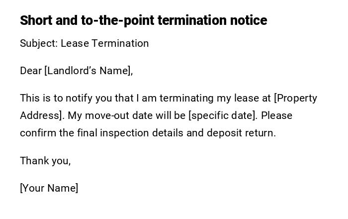 Short and to-the-point termination notice Short and to-the-point termination notice