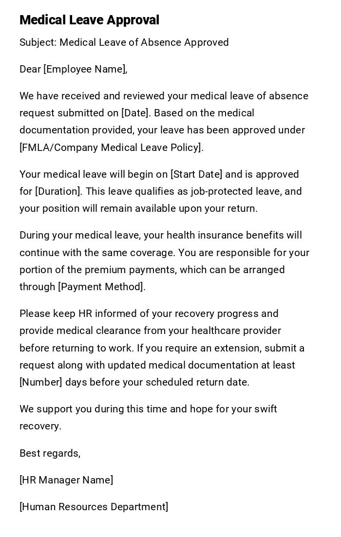 Medical Leave Approval Medical Leave Approval