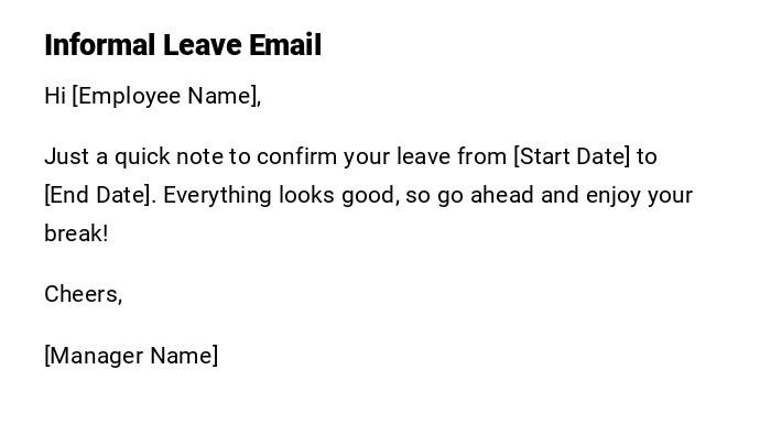 Informal Leave Email