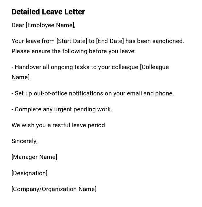Detailed Leave Letter