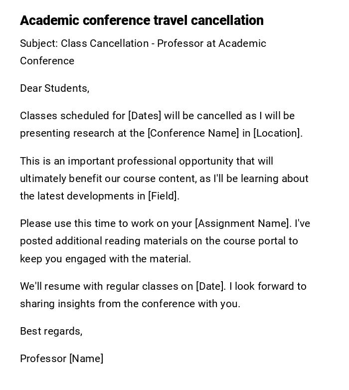 Academic conference travel cancellation Academic conference travel cancellation