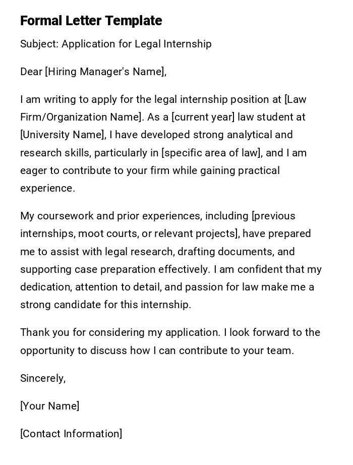 Formal Letter Template Formal Letter Template