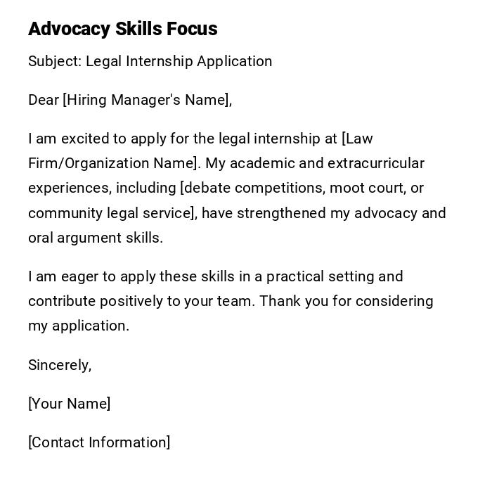 Advocacy Skills Focus Advocacy Skills Focus