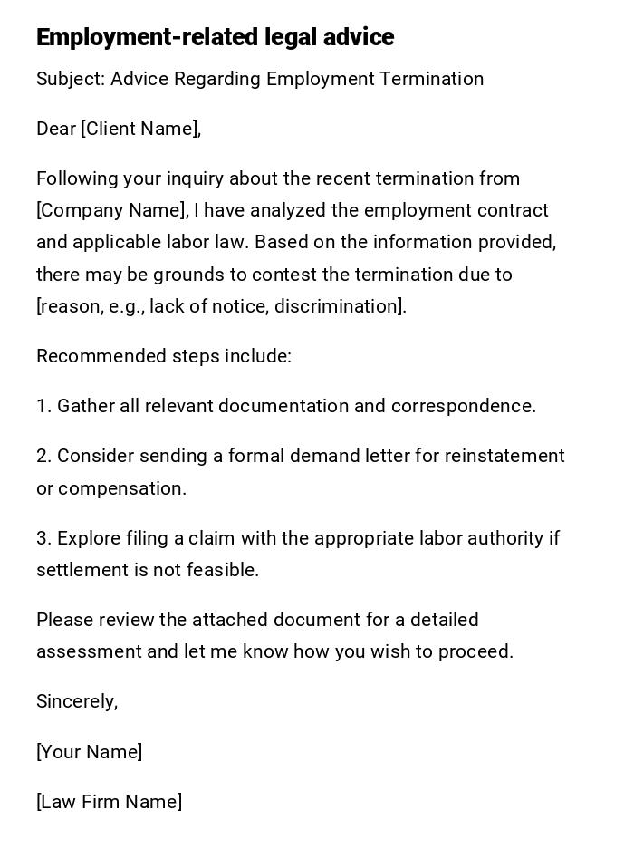 Employment-related legal advice