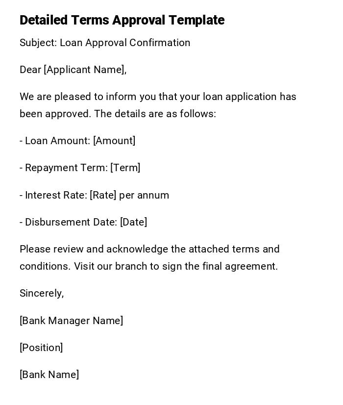 Detailed Terms Approval Template Detailed Terms Approval Template