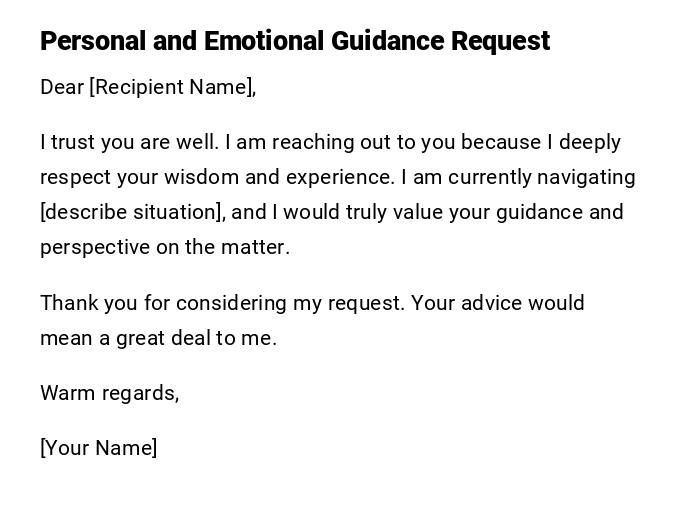 Personal and Emotional Guidance Request