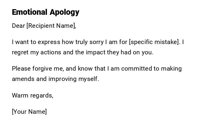 Emotional Apology Emotional Apology