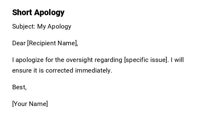 Short Apology Short Apology