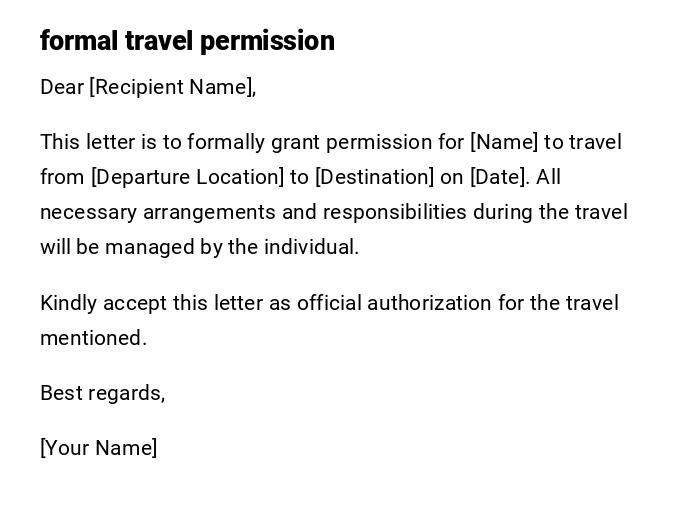 formal travel permission formal travel permission