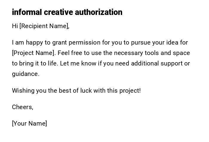 informal creative authorization informal creative authorization