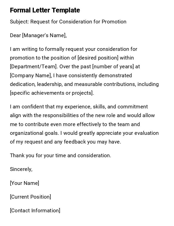 Formal Letter Template Formal Letter Template