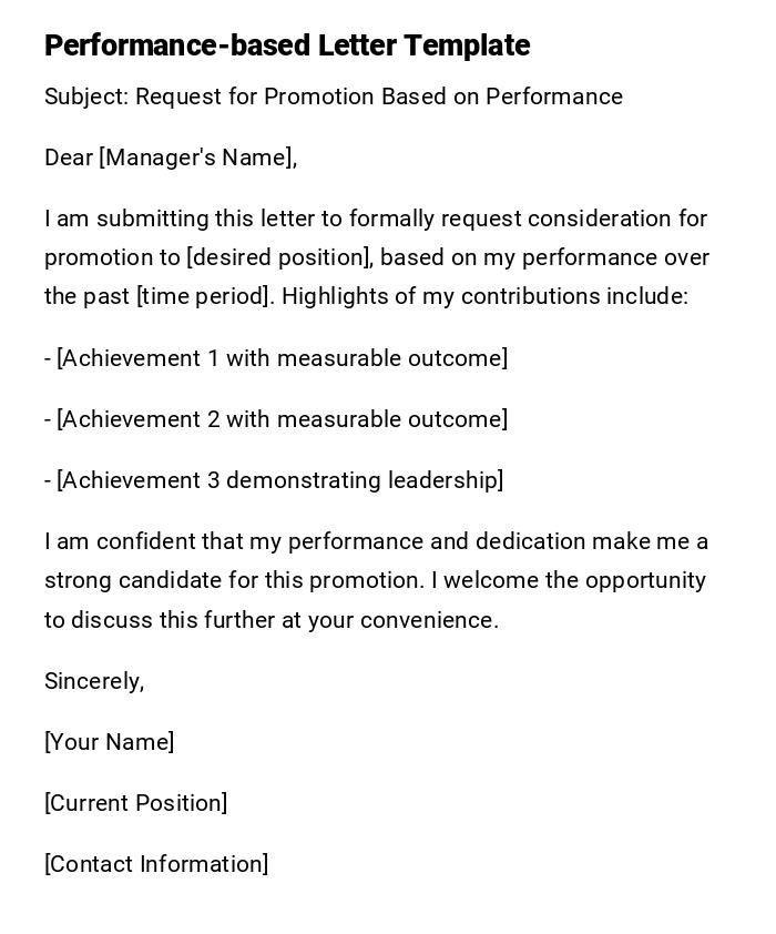 Performance-based Letter Template Performance-based Letter Template