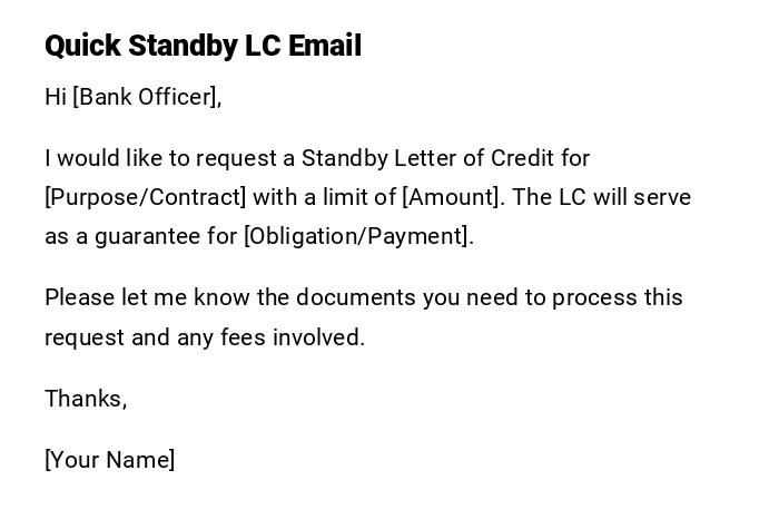 Quick Standby LC Email Quick Standby LC Email