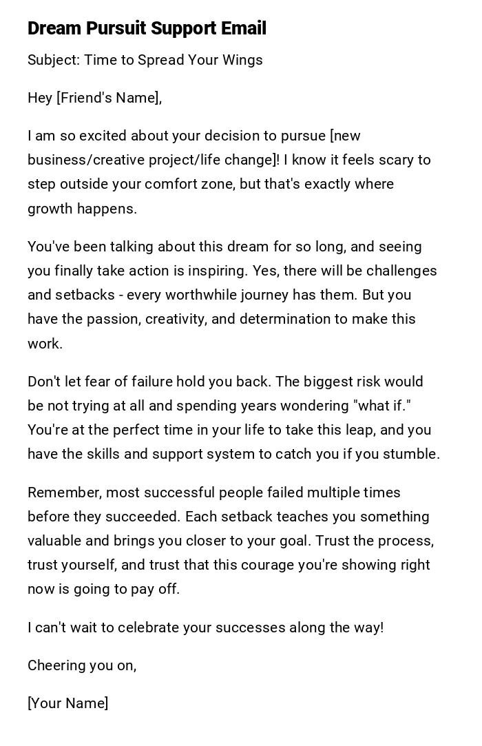 Dream Pursuit Support Email