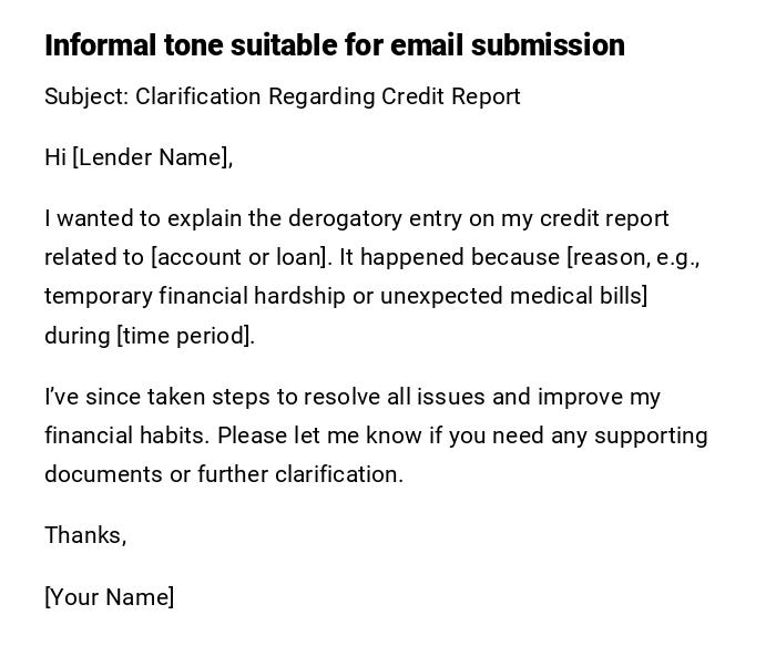 Informal tone suitable for email submission Informal tone suitable for email submission