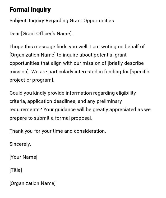 Formal Inquiry Formal Inquiry