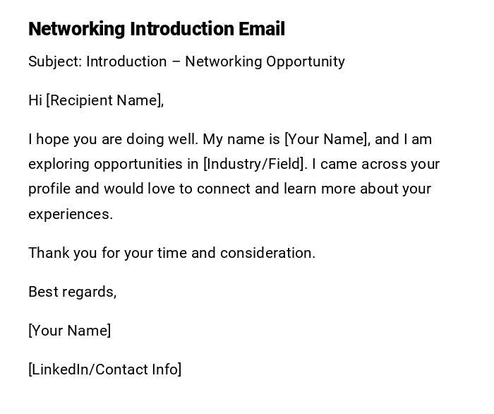 Networking Introduction Email