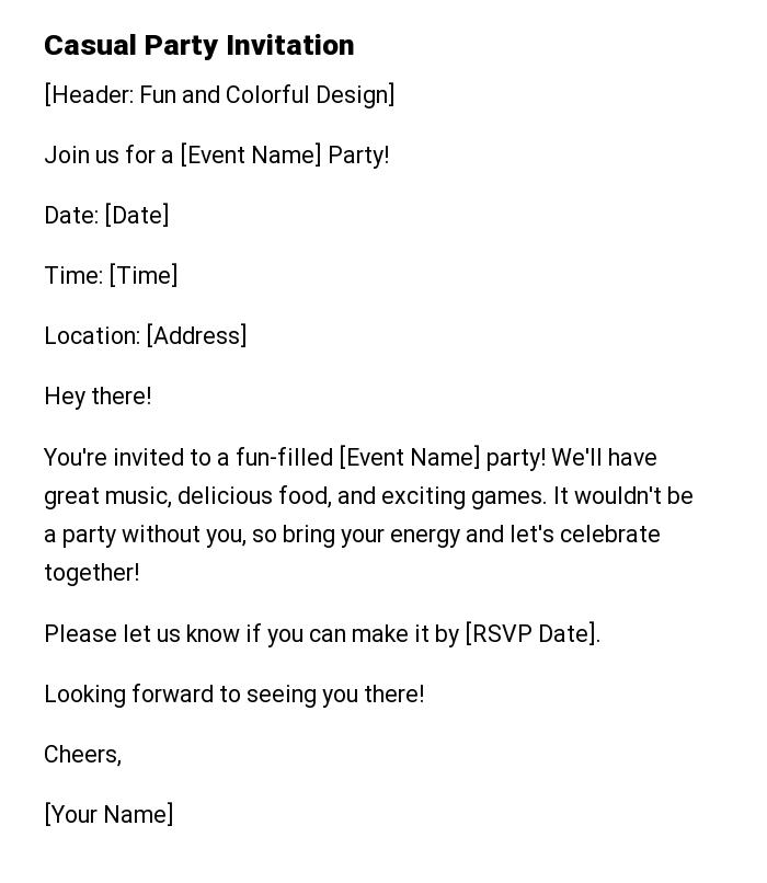 Casual Party Invitation