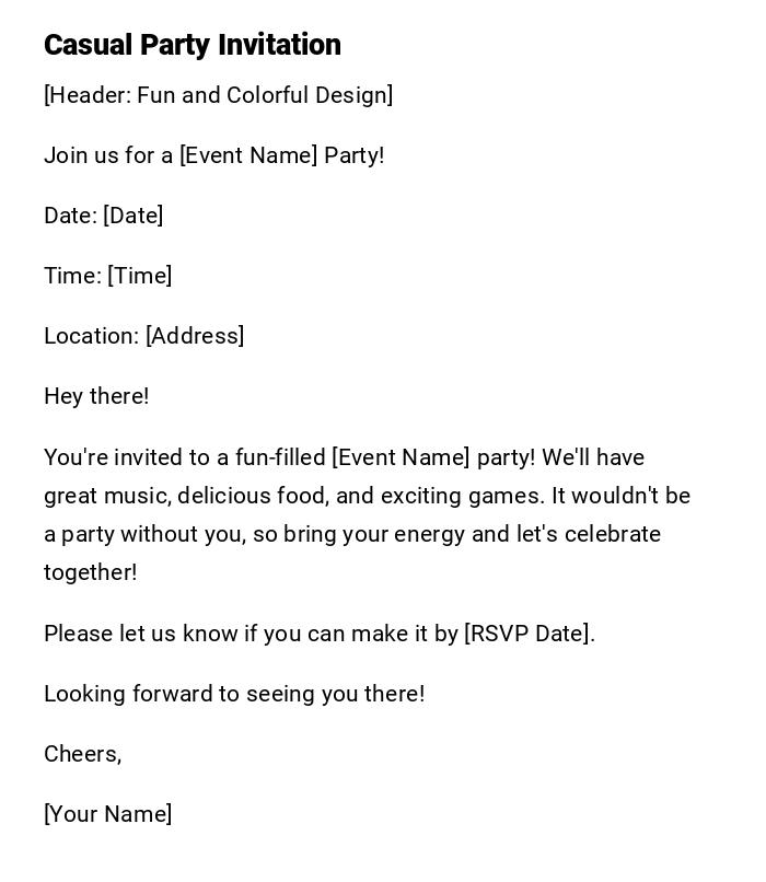 Casual Party Invitation