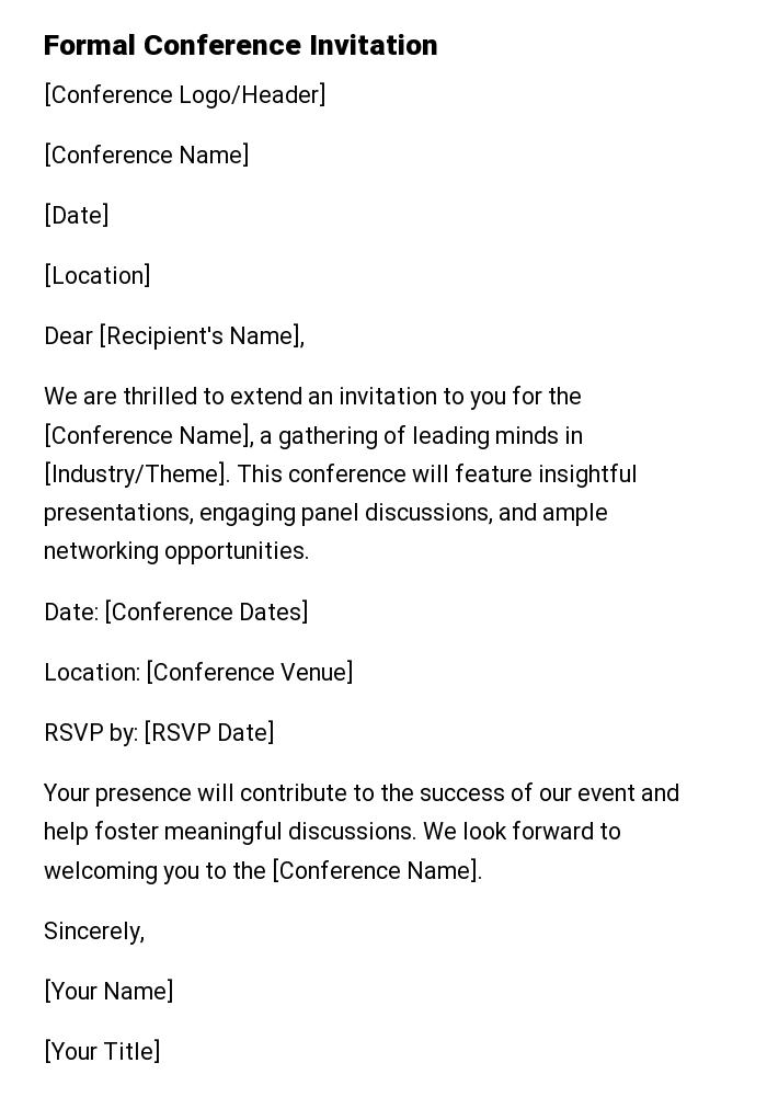 Formal Conference Invitation
