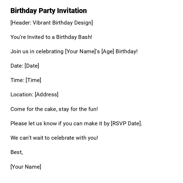 Birthday Party Invitation