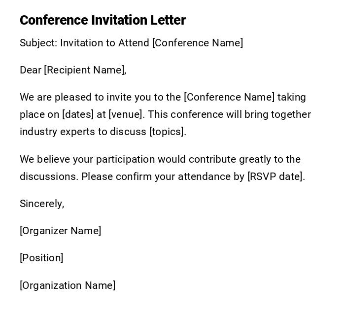 Conference Invitation Letter