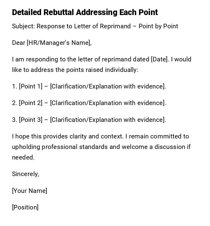 Detailed Rebuttal Addressing Each Point Detailed Rebuttal Addressing Each Point