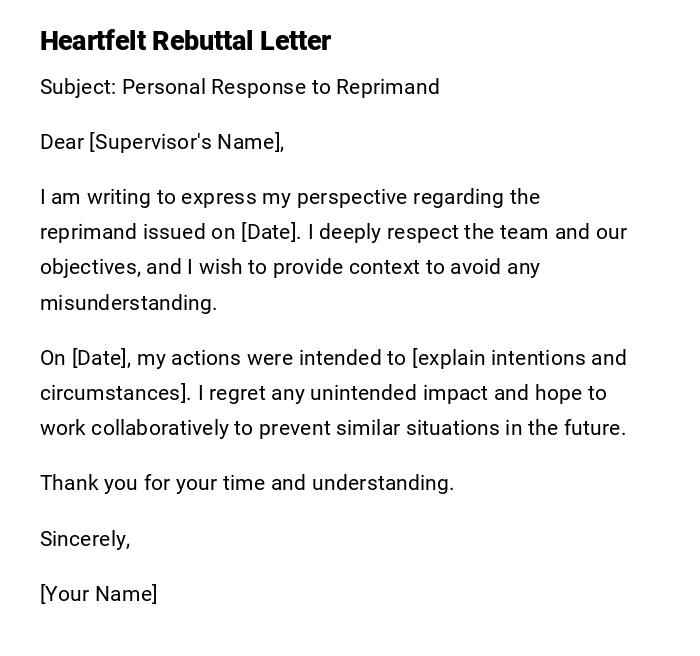 Heartfelt Rebuttal Letter Heartfelt Rebuttal Letter