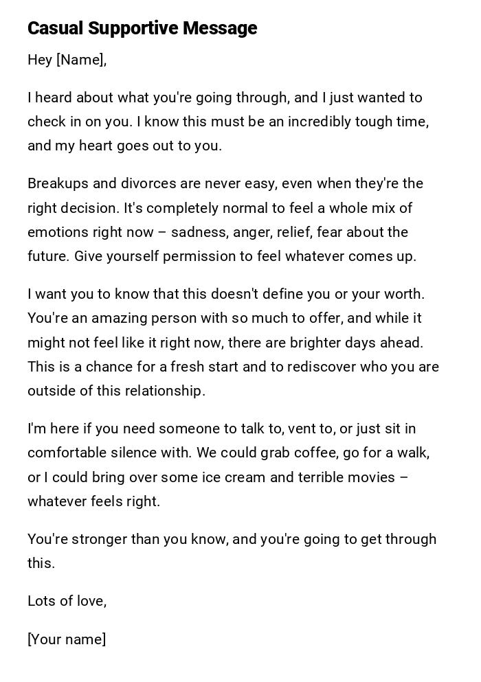Casual Supportive Message