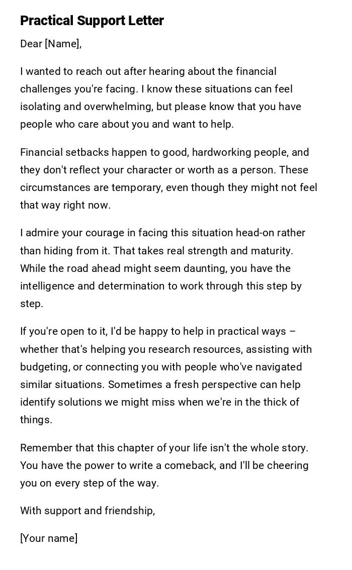 Practical Support Letter