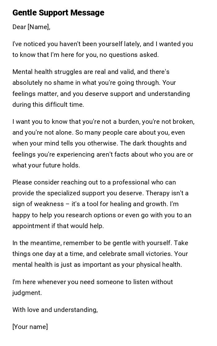 Gentle Support Message