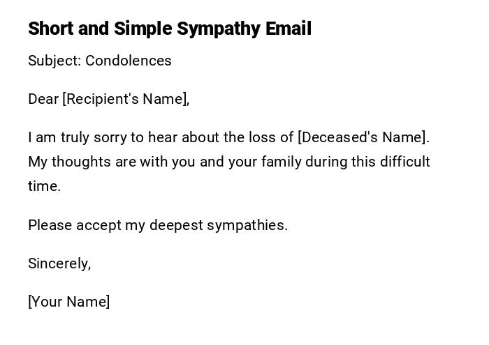 Short and Simple Sympathy Email Short and Simple Sympathy Email