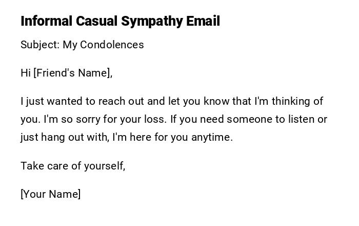Informal Casual Sympathy Email