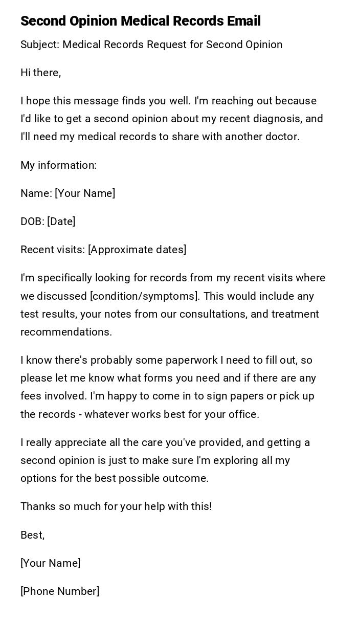 Second Opinion Medical Records Email Second Opinion Medical Records Email